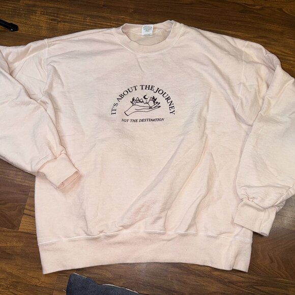 Cream Graphic Sweatshirt – Women’s Size M - Picture 2 of 10